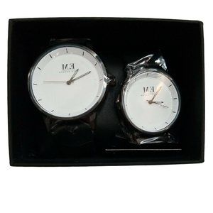 Menton Ezil Simple His & Hers Couples Matching Watch Leather Strap Great Gift